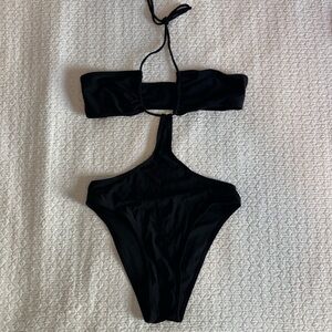 Adika Black Swimsuit with Cutout Design